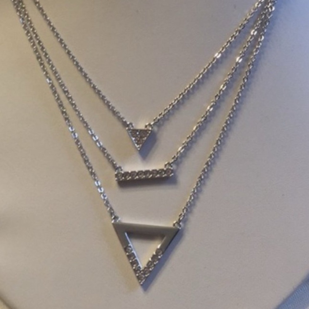 Touchstone Crystal by Swarovski -    Triangle Layered Necklace